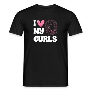 Curly Hair Afro Curls Natural Hair - Men's T-Shirt - black - Front - AI Model Male 178 light (178cm)