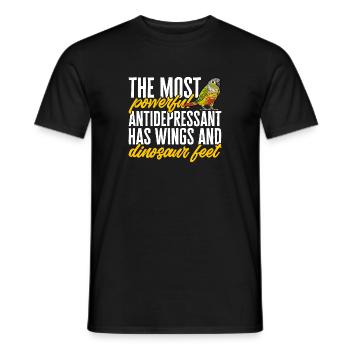Molinasittich Perroquet Oiseau Perruche du Soleil - T-shirt homme - noir - Devant - AI Model Male 178 light (178cm)