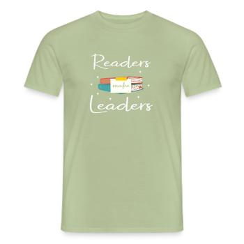 Mon livre sent mieux que votre tablette - T-shirt homme - vert sauge - Devant - AI Model Male 178 light (178cm)