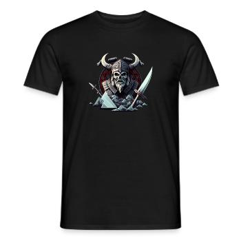Valhalla Viking Skelett - Starker nordischer - Männer T-Shirt - Schwarz - Vorne - AI Model Male 178 light (178cm)