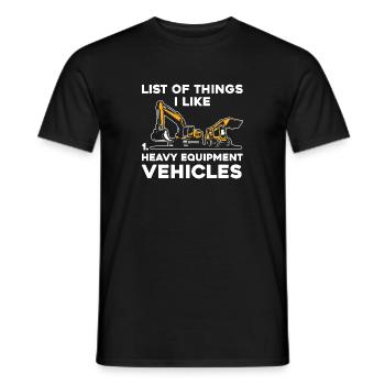 Opérateur de machines de construction Conducteur de pelle Conducteur de pelle Ouvriers de la construction - T-shirt homme - noir - Devant - AI Model Male 178 light (178cm)