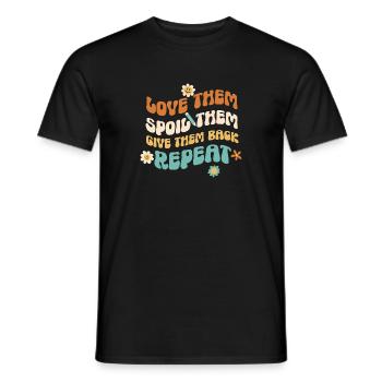 Éducateur d’enseignants en garderie - T-shirt homme - noir - Devant - AI Model Male 178 light (178cm)