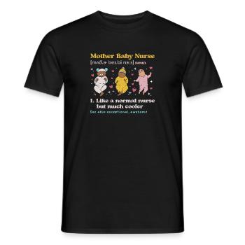 Infirmière Bébé Maternité Infirmière - T-shirt homme - noir - Devant - AI Model Male 178 light (178cm)