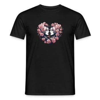 Rose Heart Love - Conception d’anniversaire de mariage pour les femmes - T-shirt homme - noir - Devant - AI Model Male 178 light (178cm)