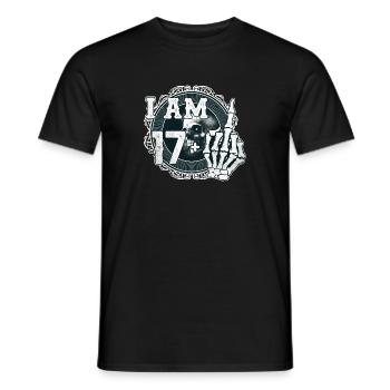 I'm 17 plus 1 middle finger Skull funny 18th - Men's T-Shirt - black - Front - AI Model Male 178 light (178cm)