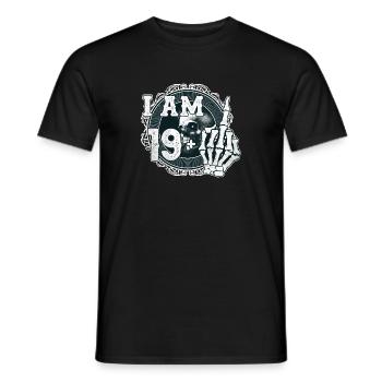 I'm 19 plus 1 middle finger Skull funny 20th - Men's T-Shirt - black - Front - AI Model Male 178 light (178cm)