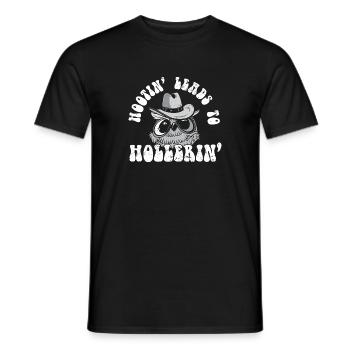 Funny Cowboy Hootin' Leads To Hollerin' - Männer T-Shirt - Schwarz - Vorne - AI Model Male 178 light (178cm)