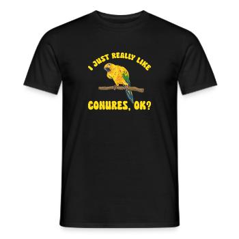 Parakeet, Parrot, Parakeet, Bird - Men's T-Shirt - black - Front - AI Model Male 178 light (178cm)