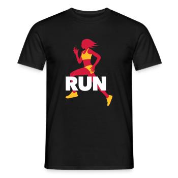 Running T-Shirt - Workout - Fitness - Men's T-Shirt - black - Front - AI Model Male 178 light (178cm)