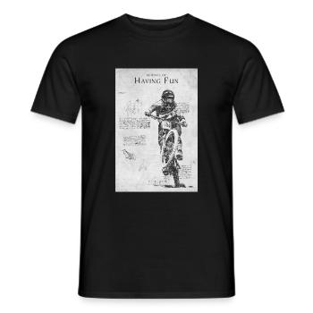 Mountain bike - Men's T-Shirt - black - Front - AI Model Male 178 light (178cm)