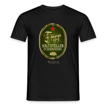 Spruch Bier kalt stellen ist Daseinsvorsorge - Männer T-Shirt - Schwarz - Vorne - AI Model Male 178 light (178cm)