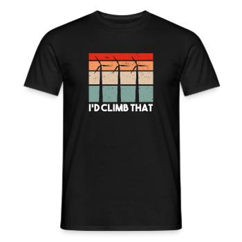 Wind turbine technician wind farm wind power - Men's T-Shirt - black - Front - AI Model Male 178 light (178cm)