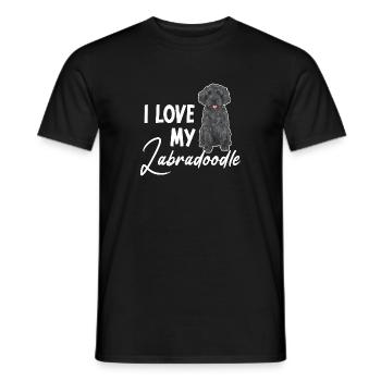 Labradoodle Dog - Men's T-Shirt - black - Front - AI Model Male 178 light (178cm)
