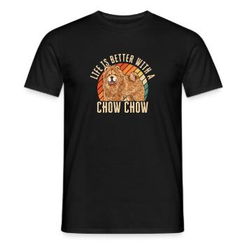 Chow Chow Hund - Männer T-Shirt - Schwarz - Vorne - AI Model Male 178 light (178cm)