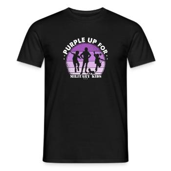 Violet pour les enfants militaires, parce que les militaires - T-shirt homme - noir - Devant - AI Model Male 178 light (178cm)