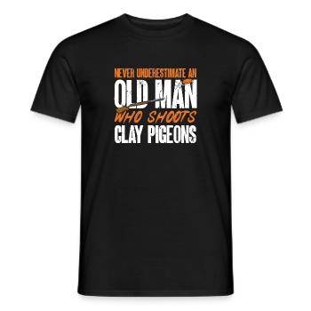 Tir au piège Tir au pigeon en argile Skeet - T-shirt homme - noir - Devant - AI Model Male 178 light (178cm)