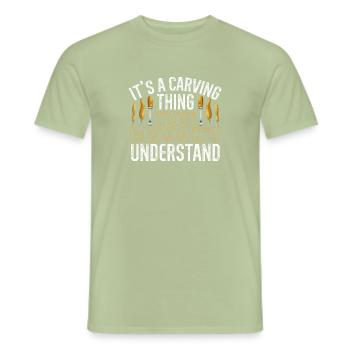 Woodworking carving carpenter - Men's T-Shirt - sage - Front - AI Model Male 178 light (178cm)