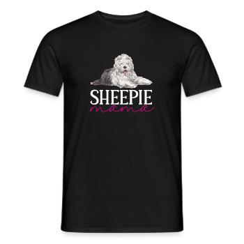 Vieux chien de berger anglais Sheepie Bobtail - T-shirt homme - noir - Devant - AI Model Male 178 light (178cm)