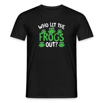 Crapaud amphibien Froggy drôle qui a laissé sortir les grenouilles - T-shirt homme - noir - Devant - AI Model Male 178 light (178cm)