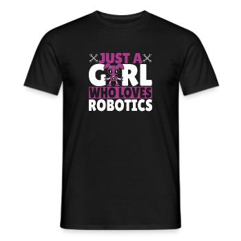 Construire un robot droïde constructeur Femmes Une fille qui aime R - T-shirt homme - noir - Devant - AI Model Male 178 light (178cm)