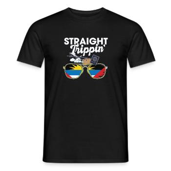 Straight Trippin' Antigua Vacation Tour Travel - Men's T-Shirt - black - Front - AI Model Male 178 light (178cm)