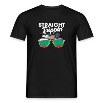 Straight Trippin' Bulgaria Vacation Tour Travel - Men's T-Shirt - black - Front - AI Model Male 178 light (178cm)