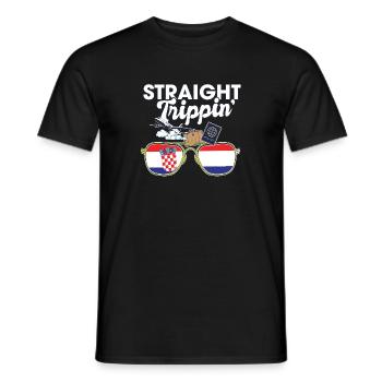 Straight Trippin' Croatia Vacation Tour Travel - Men's T-Shirt - black - Front - AI Model Male 178 light (178cm)