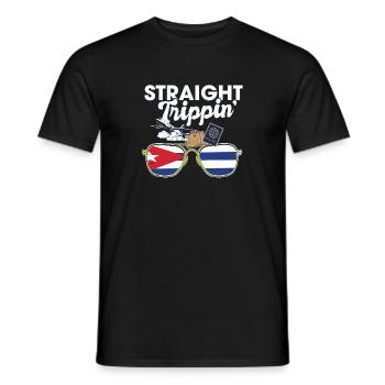 Straight Trippin' Cuba Vacation Tour Travel Trip - Men's T-Shirt - black - Front - AI Model Male 178 light (178cm)
