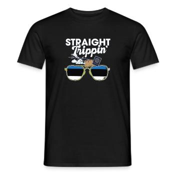Straight Trippin' Estonia Vacation Tour Travel - Männer T-Shirt - Schwarz - Vorne - AI Model Male 178 light (178cm)