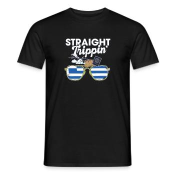 Straight Trippin' Grèce Vacances Tour Voyage - T-shirt homme - noir - Devant - AI Model Male 178 light (178cm)