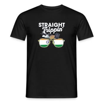 Straight Trippin' India Vacation Tour Travel Trip - Men's T-Shirt - black - Front - AI Model Male 178 light (178cm)
