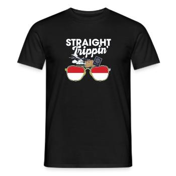Straight Trippin' Indonesia Vacation Tour Travel - Men's T-Shirt - black - Front - AI Model Male 178 light (178cm)