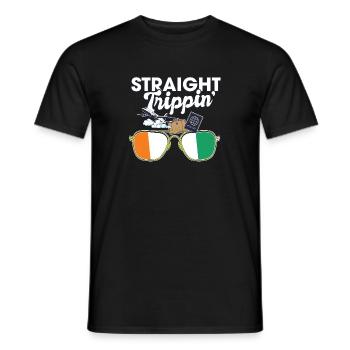 Straight Trippin' Ivory Vacation Tour Travel Trip - Männer T-Shirt - Schwarz - Vorne - AI Model Male 178 light (178cm)