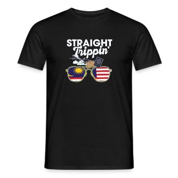 Straight Trippin' Malaysia Vacation Tour Travel - Men's T-Shirt - black - Front - AI Model Male 178 light (178cm)