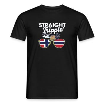 Straight Trippin' Norway Vacances Voyage - T-shirt homme - noir - Devant - AI Model Male 178 light (178cm)