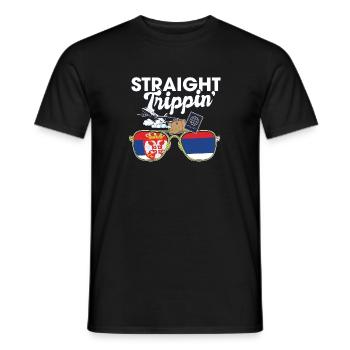 Straight Trippin' Serbia Voyage de vacances - T-shirt homme - noir - Devant - AI Model Male 178 light (178cm)