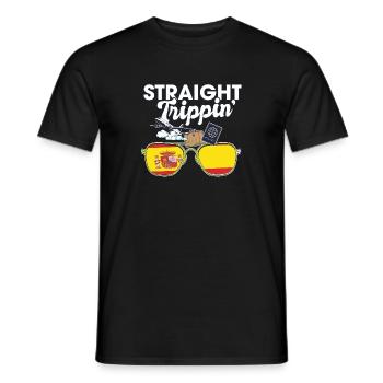 Straight Trippin' Spain Vacation Tour Travel Trip - Men's T-Shirt - black - Front - AI Model Male 178 light (178cm)