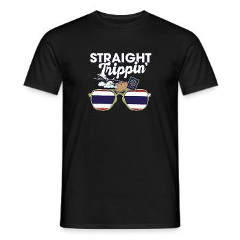 Straight Trippin' Thailand Vacation Tour Travel - Men's T-Shirt - black - Front - AI Model Male 178 light (178cm)
