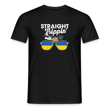Straight Trippin' Ukraine Vacation Tour Travel - Men's T-Shirt - black - Front - AI Model Male 178 light (178cm)
