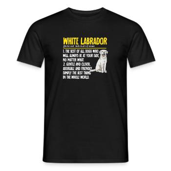 Labrador Retriever blanc Labrador Labrador blanc - T-shirt homme - noir - Devant - AI Model Male 178 light (178cm)