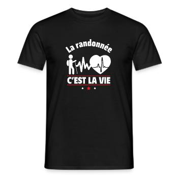 La randonnée, c'est la vie,randonneur,randonneuse - T-shirt homme - noir - Devant - AI Model Male 178 light (178cm)