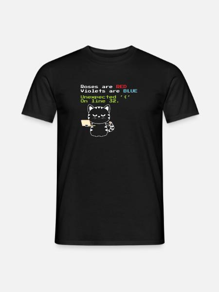Funny Coding cat Progrmmer nerd geek - Männer T-Shirt - Schwarz