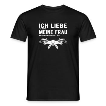 Ich Liebe meine Frau Drohne Fliegen lässt - Männer T-Shirt - Schwarz - Vorne - AI Model Male 178 light (178cm)