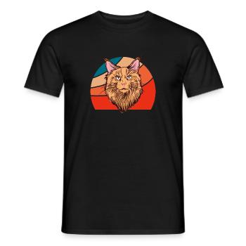 Maine Coon Chat - T-shirt homme - noir - Devant - AI Model Male 178 light (178cm)