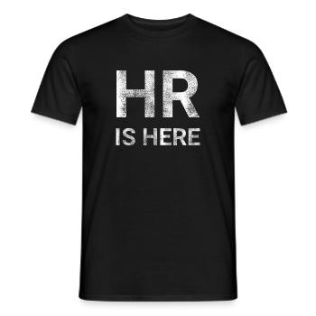 Human Resources HR is here - Men's T-Shirt - black - Front - AI Model Male 178 light (178cm)
