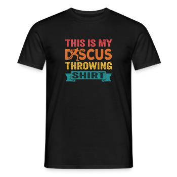 Diskus Athlete Vintage Retro Discus Werfer - Männer T-Shirt - Schwarz - Vorne - AI Model Male 178 light (178cm)