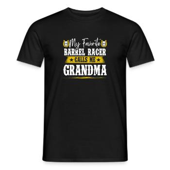 My Favorite Barrel Racer Grandmother Horse Barrel - Männer T-Shirt - Schwarz - Vorne - AI Model Male 178 light (178cm)