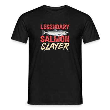 Pêche au saumon Pêcheur de saumon - T-shirt homme - noir - Devant - AI Model Male 178 light (178cm)