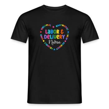 Infirmière Bébé Maternité Infirmière - T-shirt homme - noir - Devant - AI Model Male 178 light (178cm)