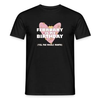 Février est mon anniversaire Oui tout le mois né - T-shirt homme - noir - Devant - AI Model Male 178 light (178cm)